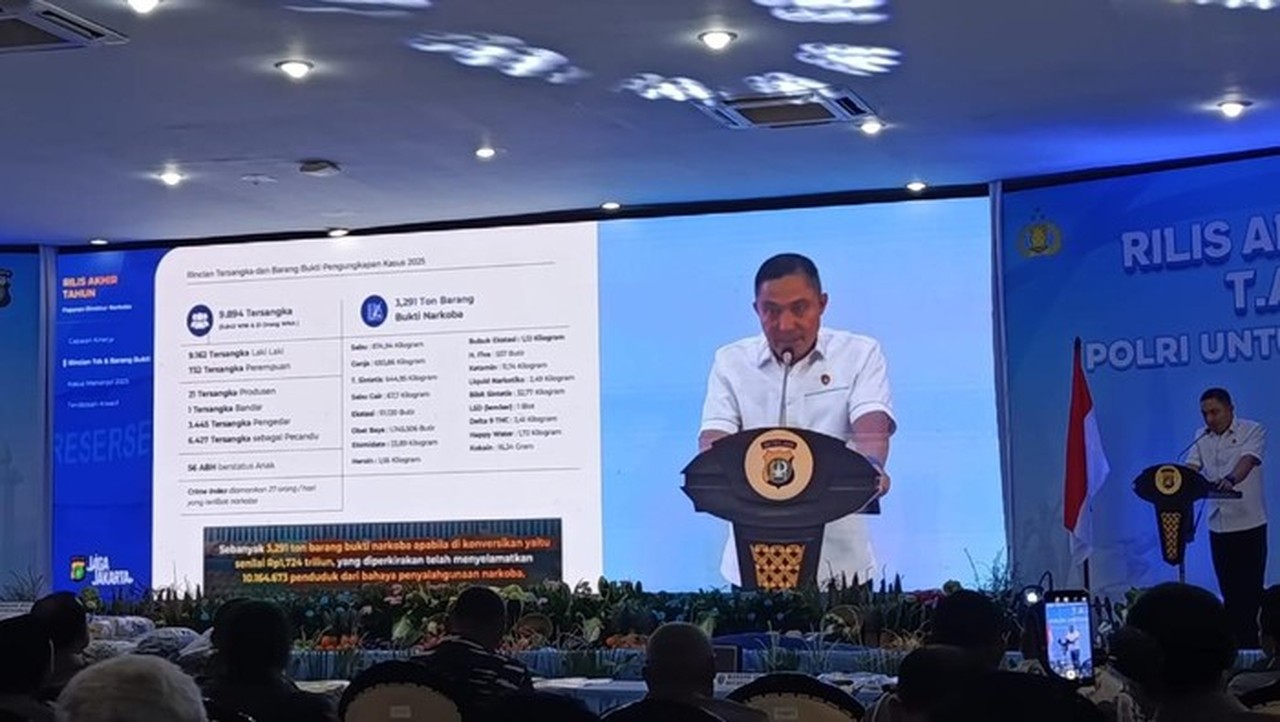 Polda Metro Jaya Ungkap 7.426 Kasus Narkoba di 2025, Sita Barang Bukti Rp 1,7 Triliun Polda Metro Jaya Ungkap 7.426 Kasus Narkoba di 2025, Sita Barang Bukti Rp 1,7 Triliun